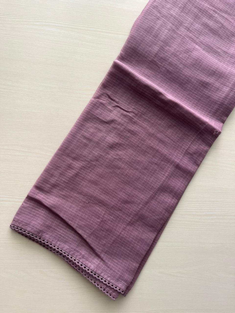 Pastel Whispers Tie-Dye Net Kota Suit Material Floral Mist