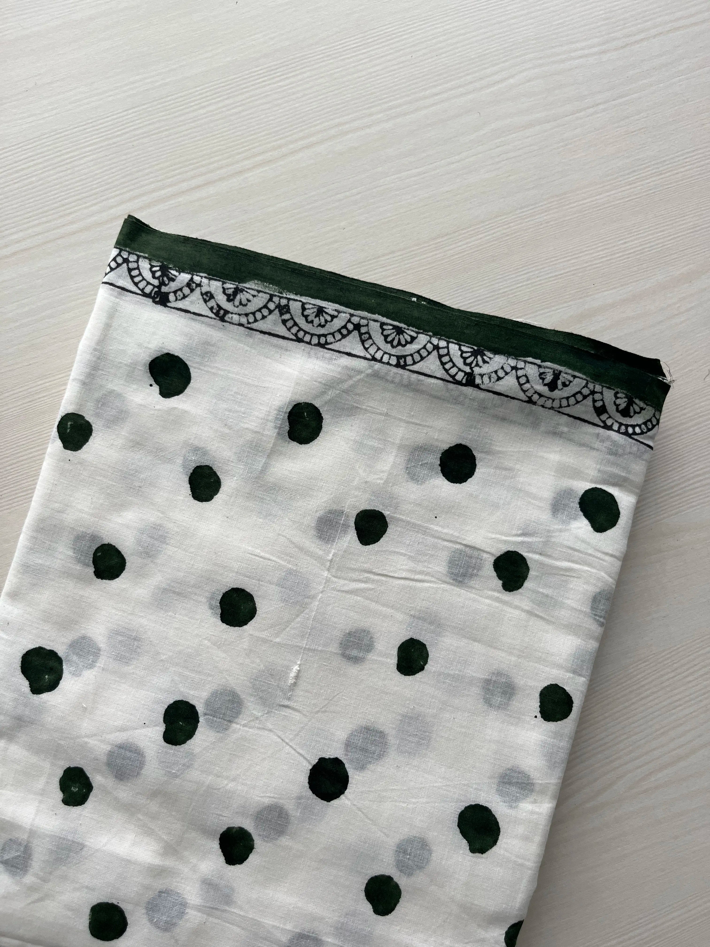 Hand Block Printed Full Kota Suit Pine Dot