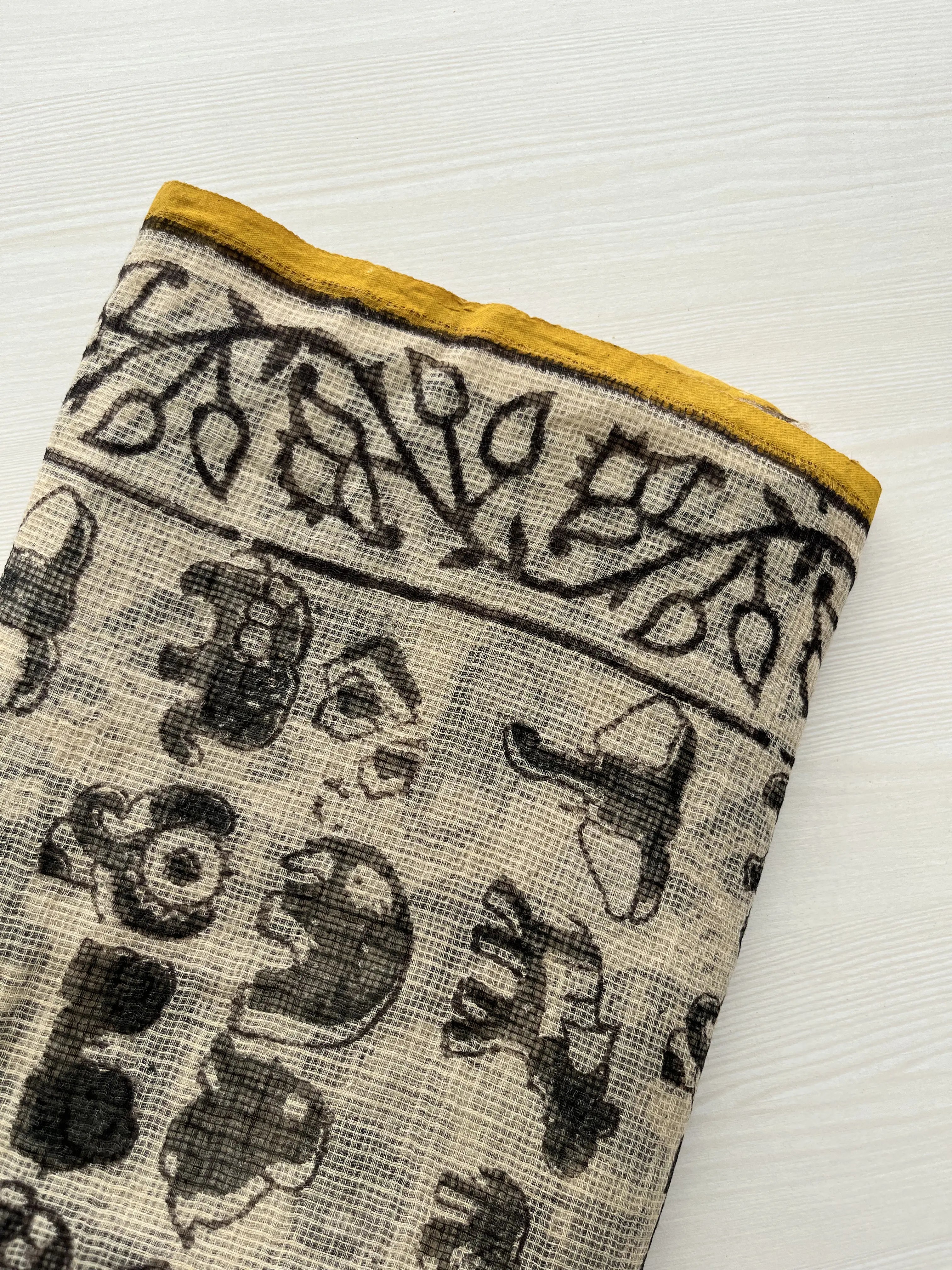 Hand Block Printed Full Kota Suit Elegant Cream