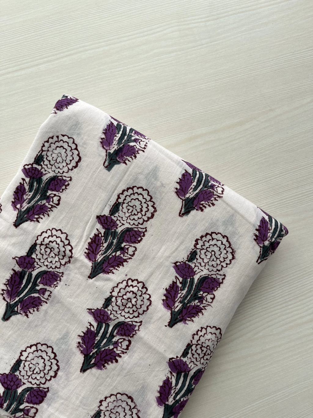 Hand Block Printed Full Kota Suit Pink Flora