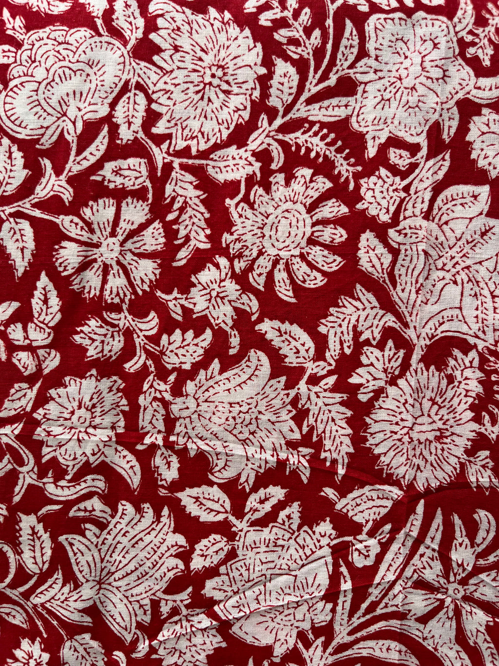 Hand Block Printed Pure Cotton Fabric Pink Paradise
