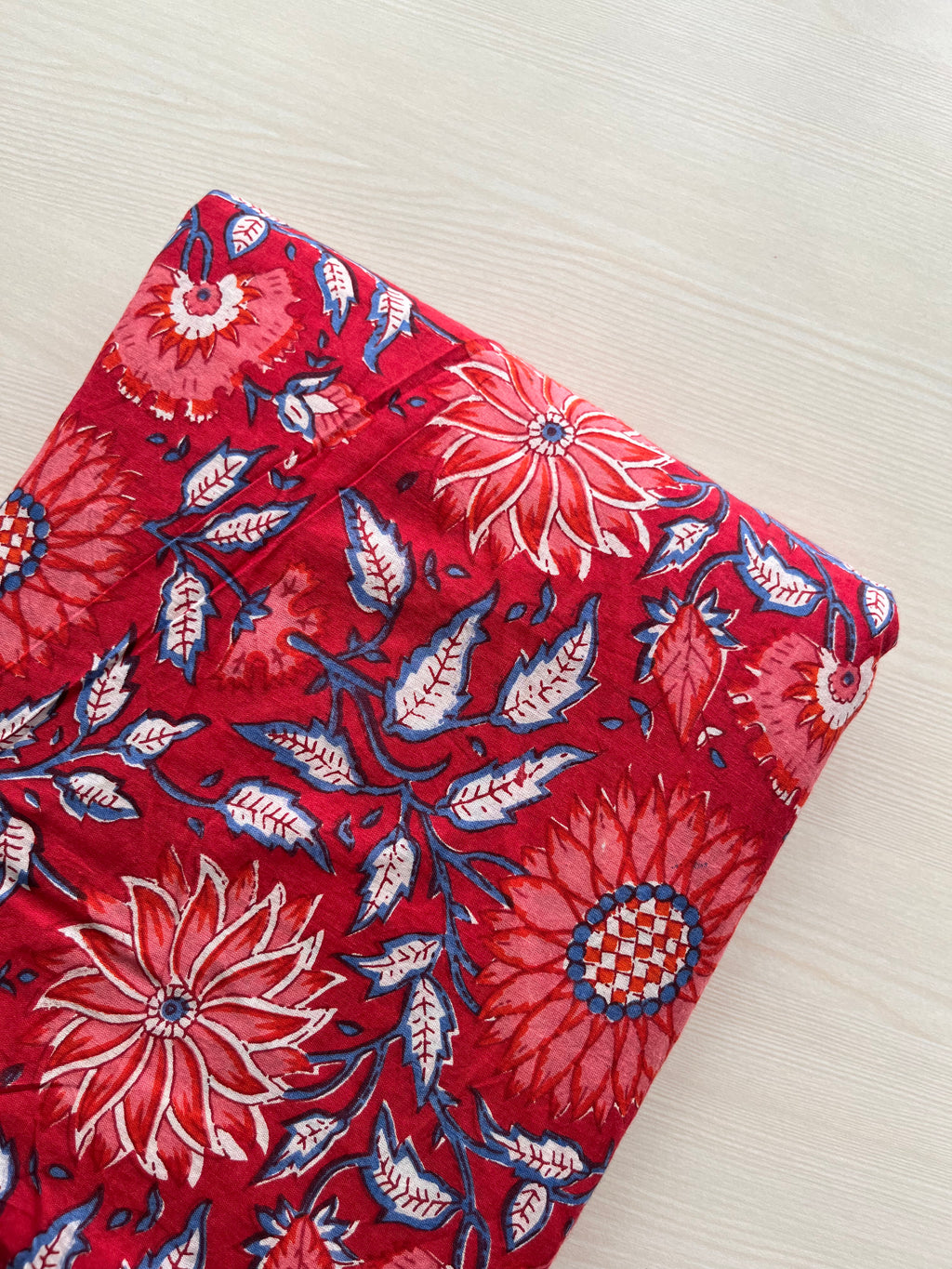 Hand Block Printed Pure Cotton Fabric Desert Bloom