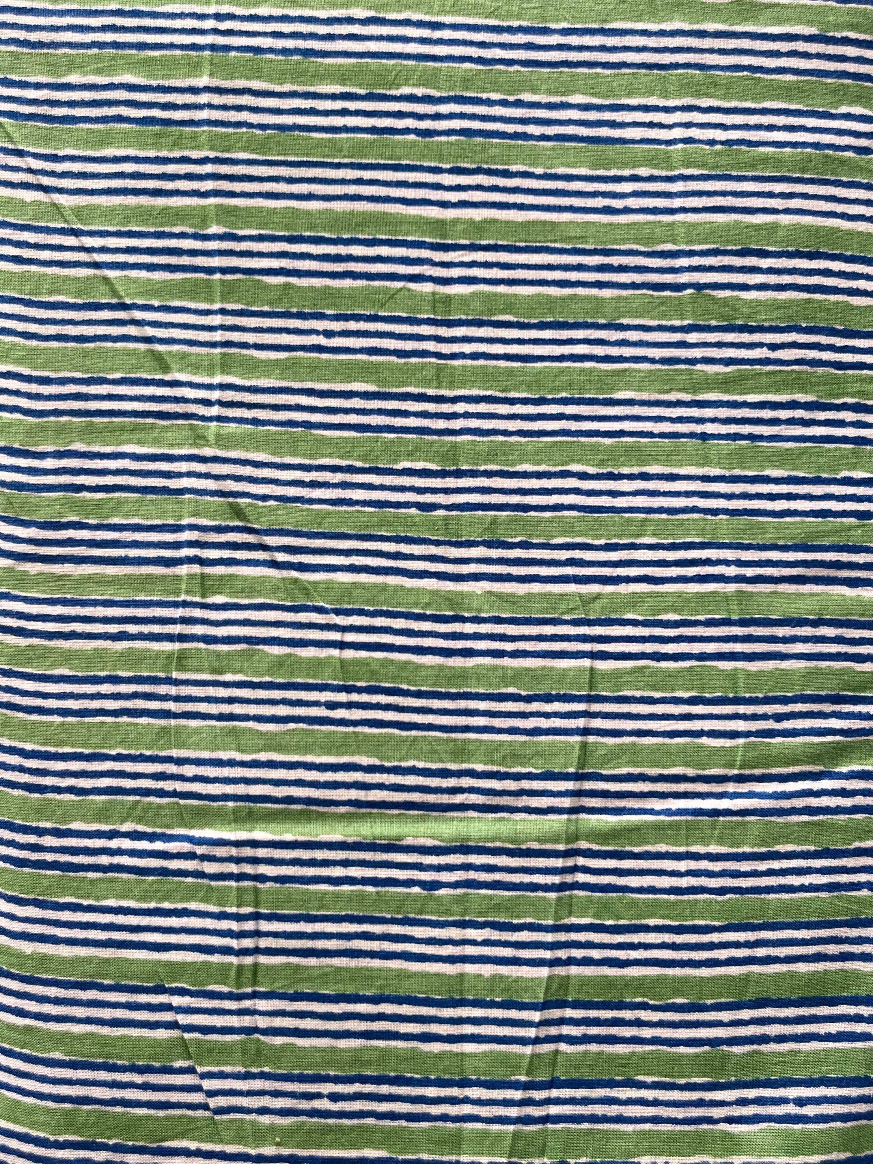 Hand Block Printed Pure Cotton Fabric Midnight Leaf