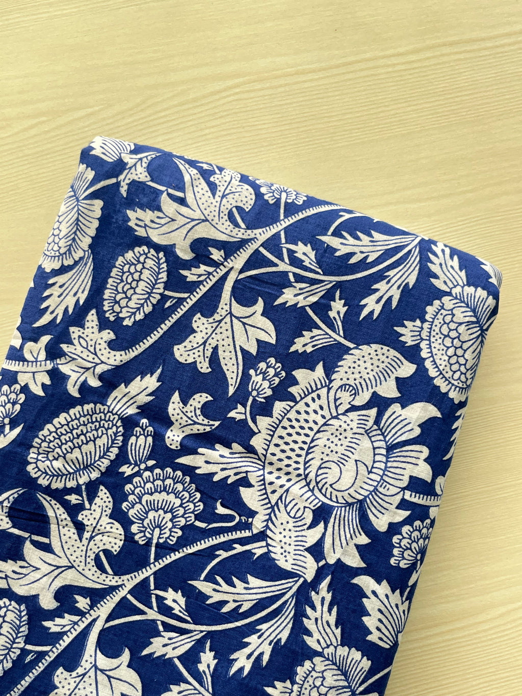 Hand Block Printed Pure Cotton Fabric Blossom Parade