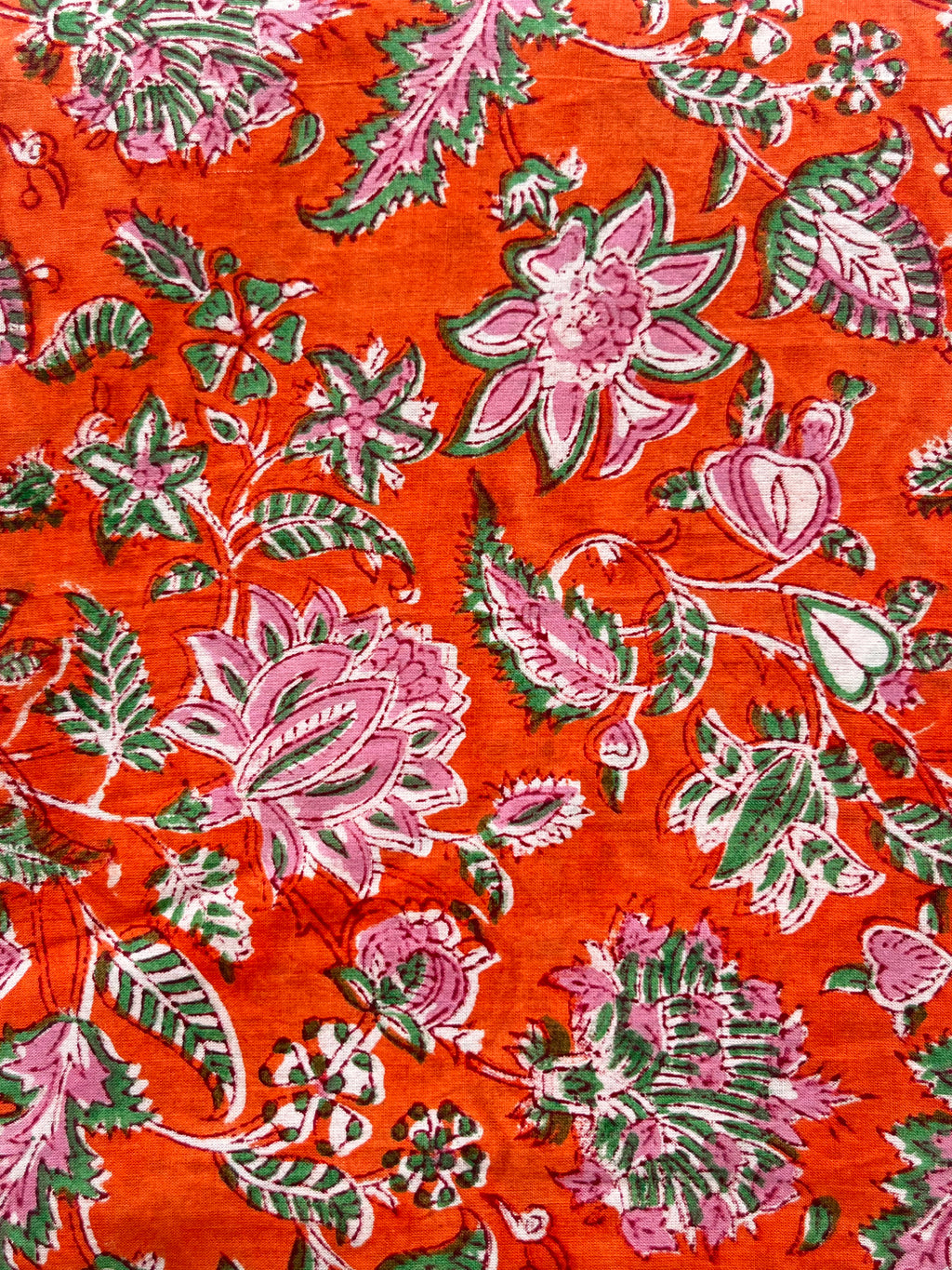 Hand Block Printed Pure Cotton Fabric Sunflower Burst