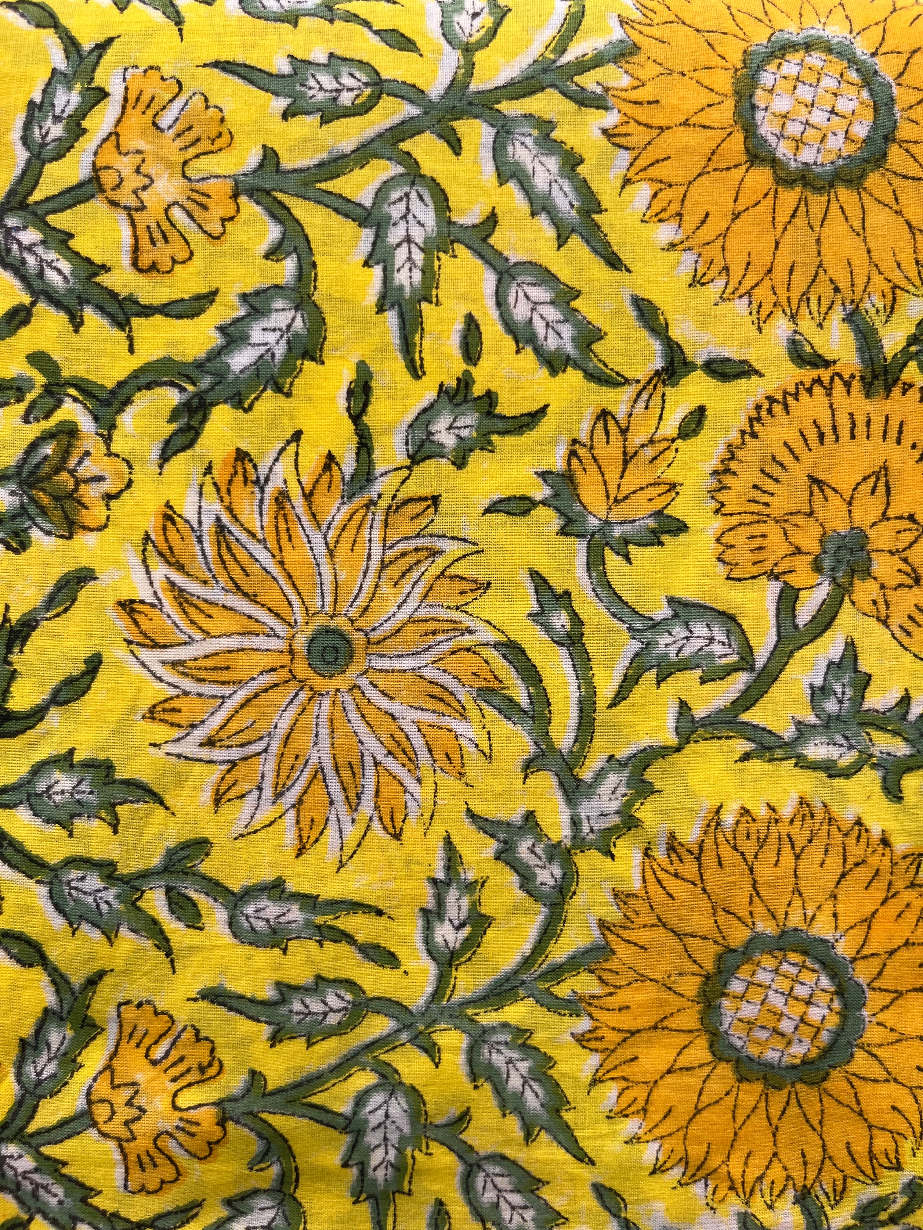 Hand Block Printed Pure Cotton Fabric Blush Poppy