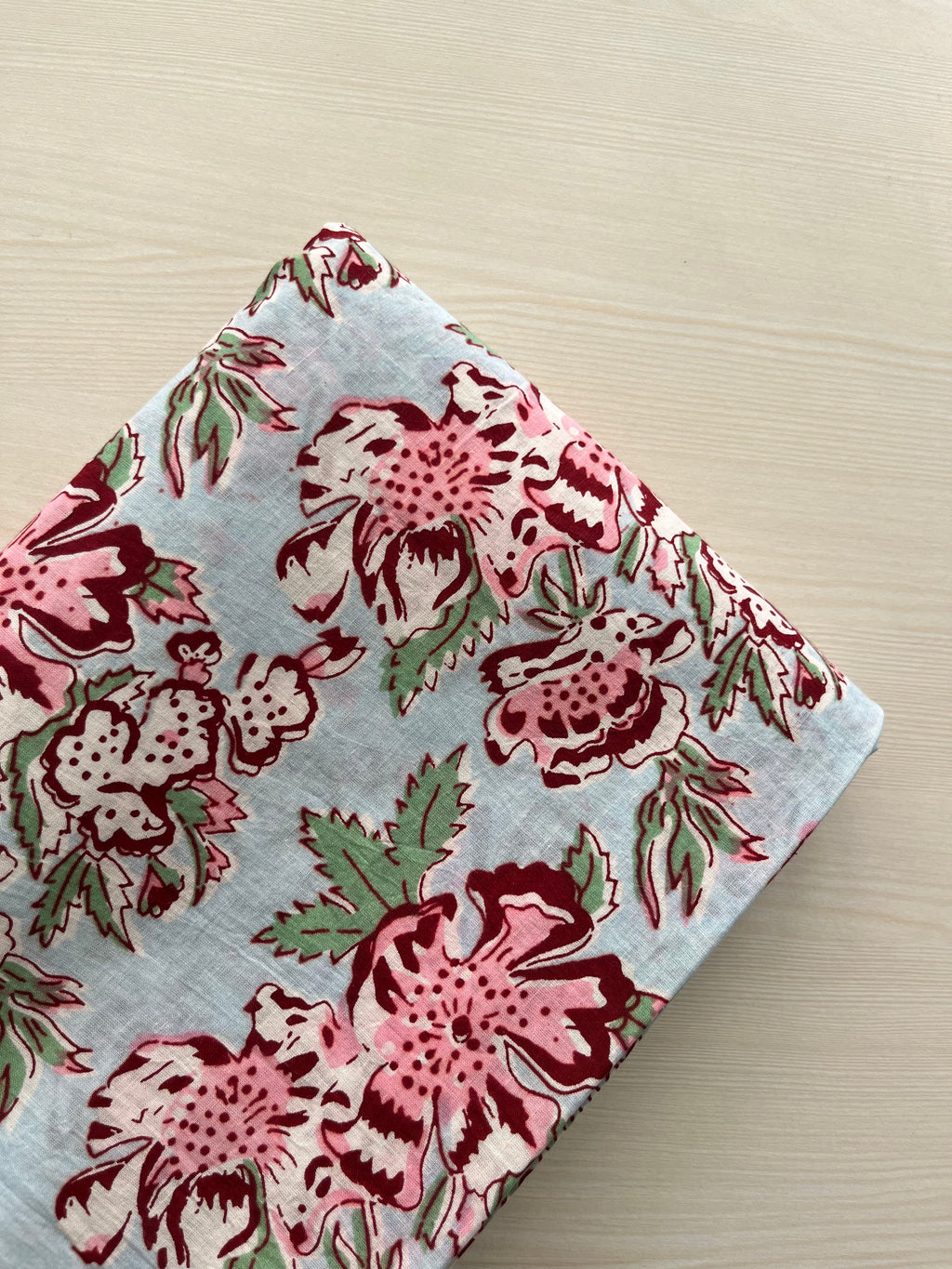 Hand Block Printed Pure Cotton Fabric Terra Floral