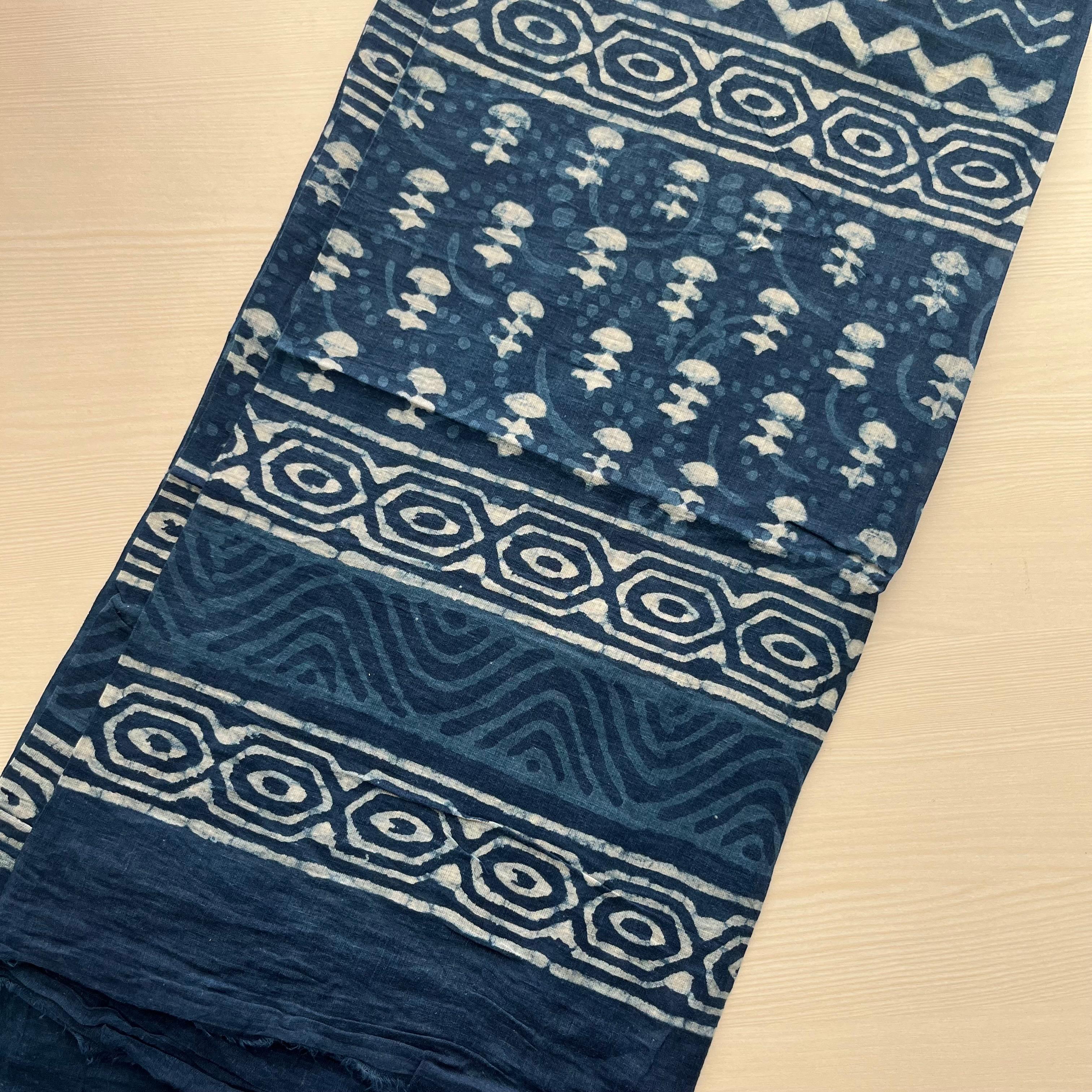 Indigo Calm – Pure Cotton Indigo Handblock Printed Suit Material