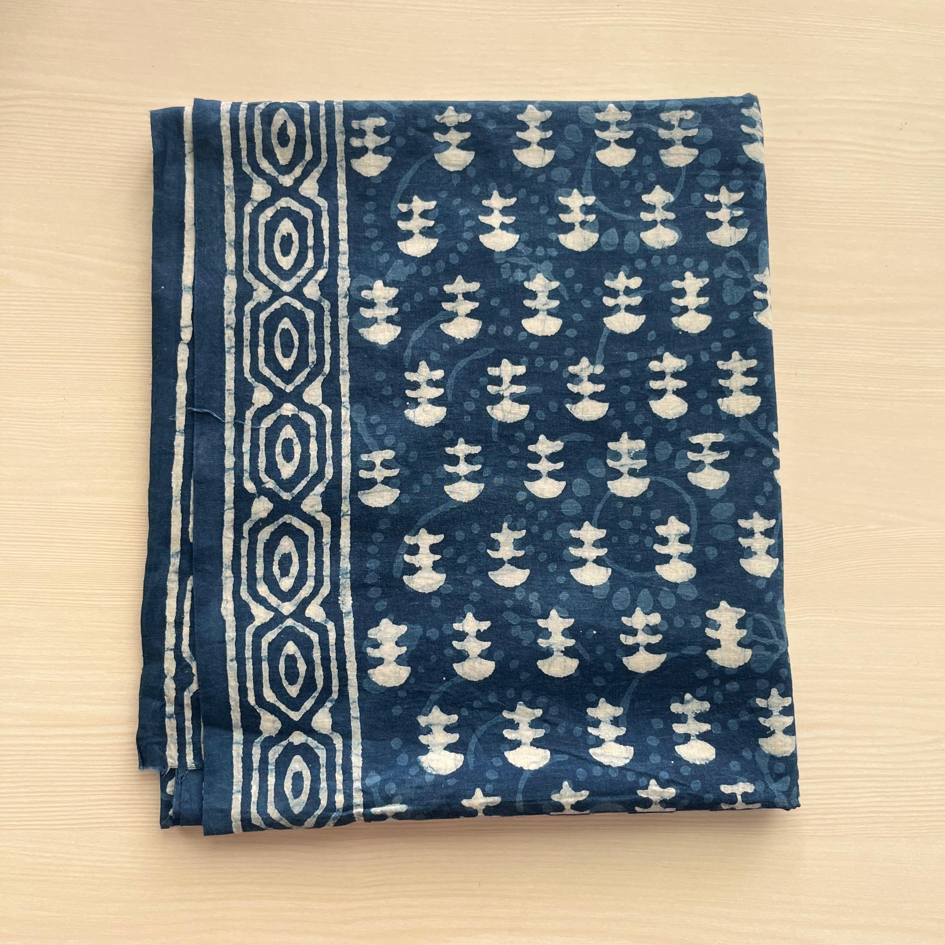Indigo Calm – Pure Cotton Indigo Handblock Printed Suit Material