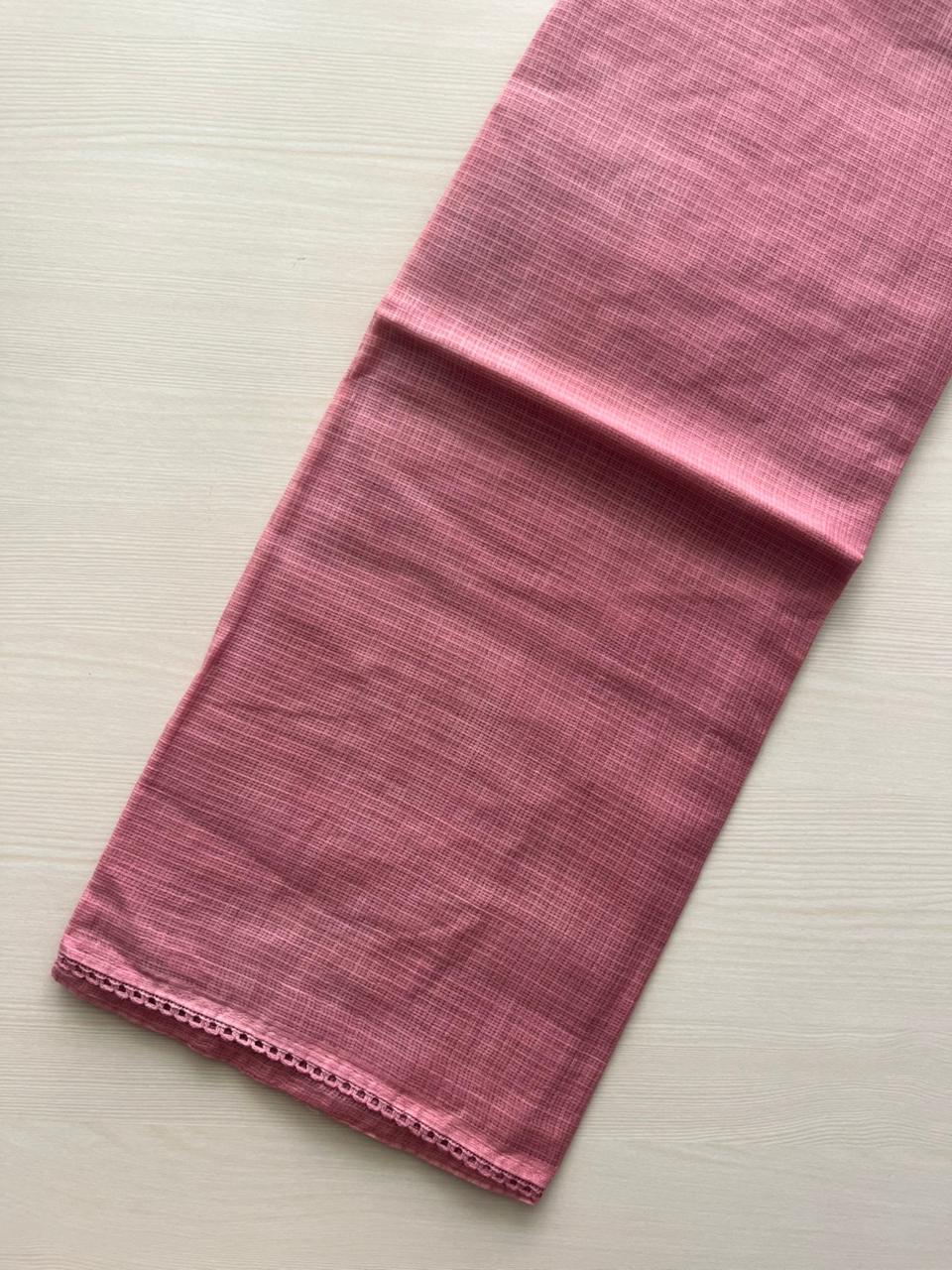 Pastel Whispers Tie-Dye Net Kota Suit Material Rosewood Whisper