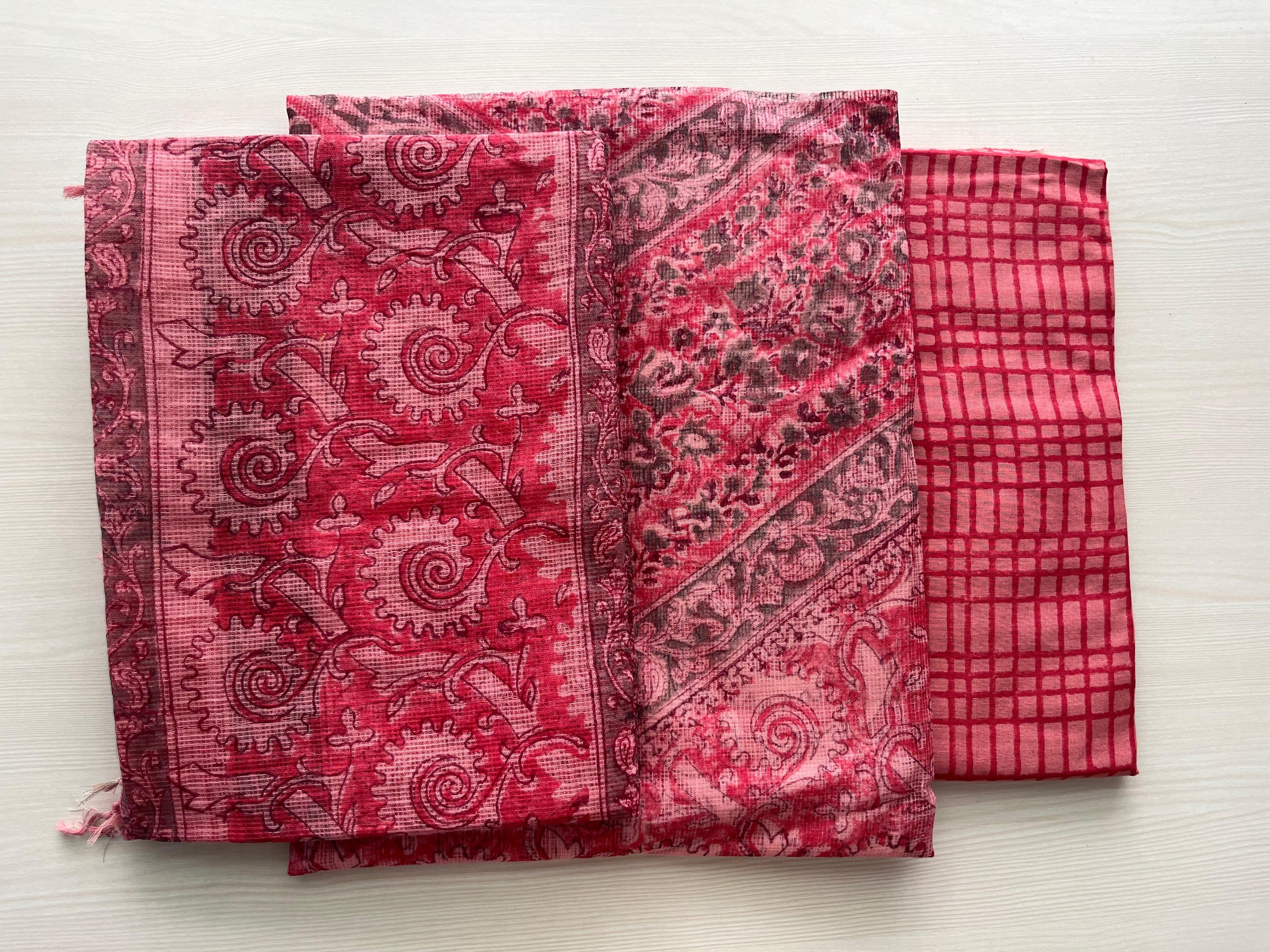 Hand Block Print Inspired Full Net Kota Suit Rouge Reverie